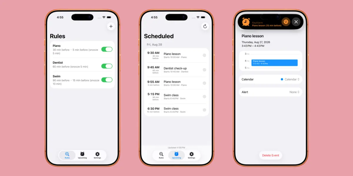 Never Miss a Beat: How the Indie App ‘KeyAlarm’ Reinvents iOS Time Management Through Automated Calendar Alarms