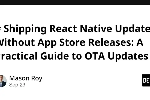 Streamlining Production: A Comprehensive Guide to Over-The-Air (OTA) Updates in React Native and Expo