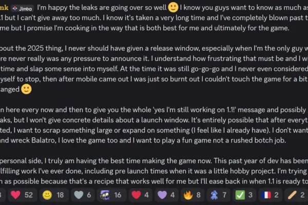 The Evolution of a Phenomenon: LocalThunk Breaks Silence on Balatro’s Massive 1.1 Update
