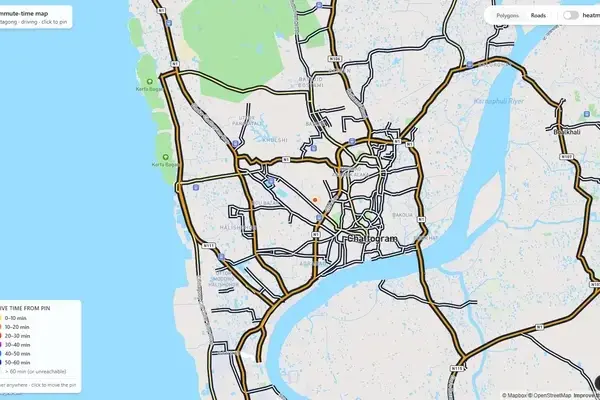 Mapping the Urban Pulse: How a Developer Built an Interactive Drive-Time Isochrone Tool for Chittagong