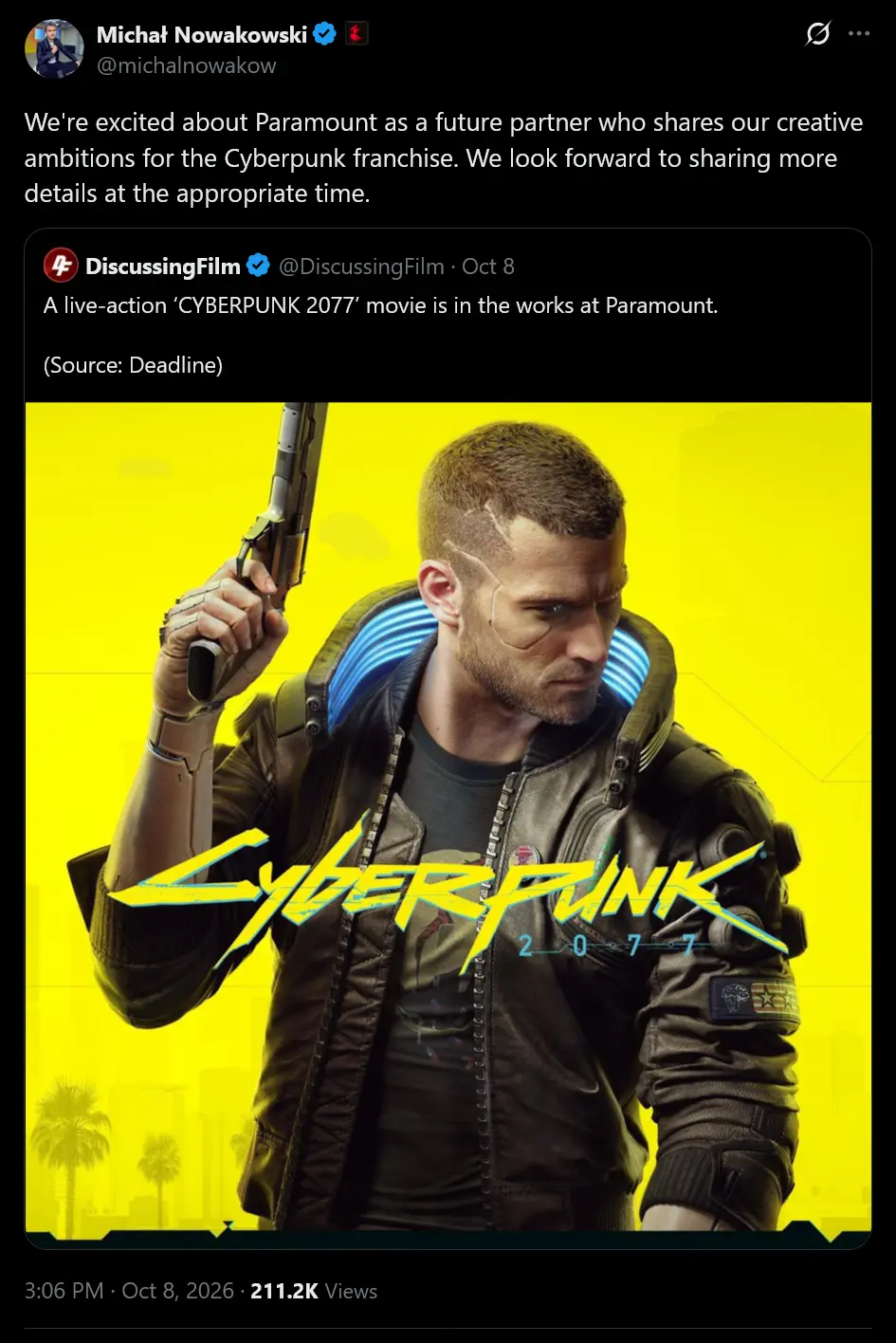 Paramount and CD Projekt Red Join Forces to Bring Cyberpunk 2077 to Live-Action: A New Era for Franchise Adaptations