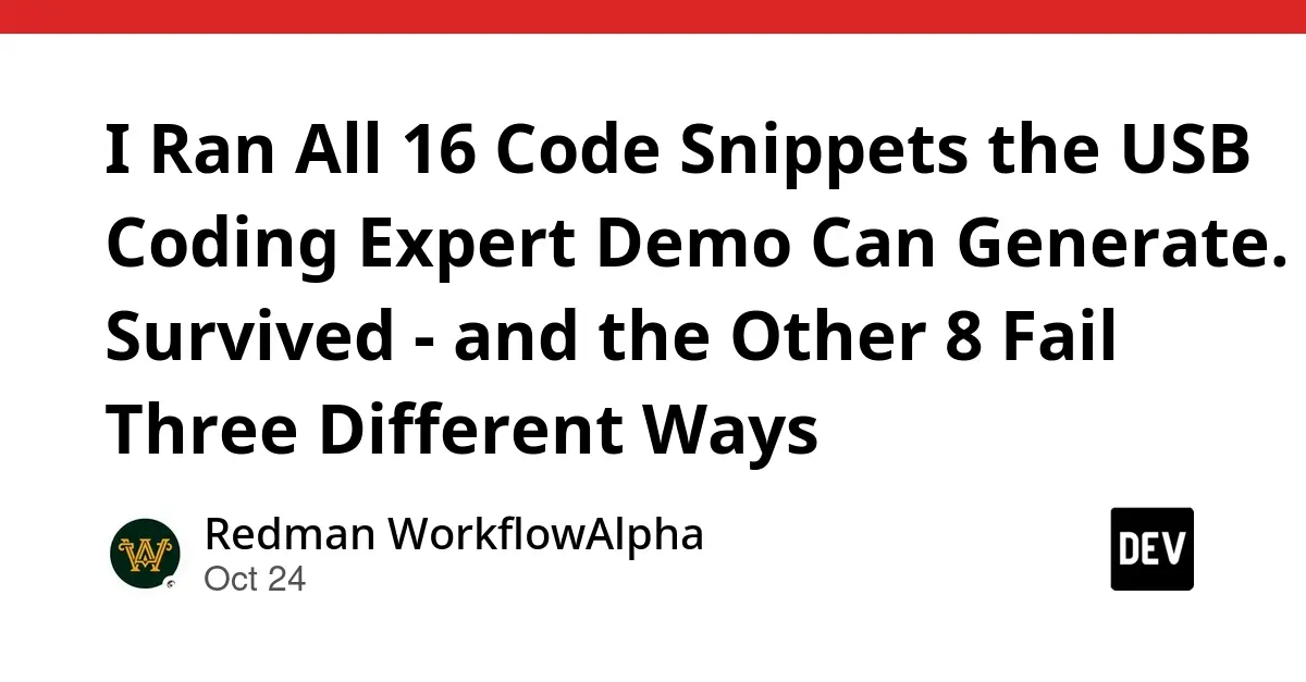 Putting WorkflowAlpha’s "USB Coding Expert" to the Test: A Forensic Breakdown of 16 Canned Code Snippets