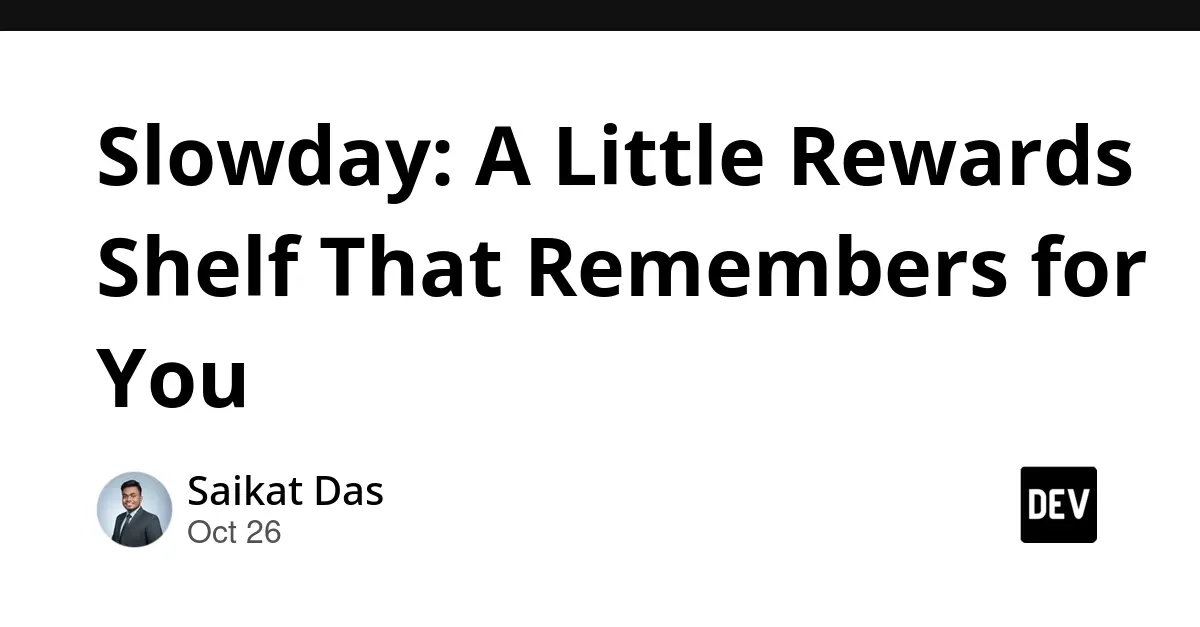 Rescuing Forgotten Rewards: Inside the Development of "Slowday," the Open-Source AI-Powered Digital Shelf