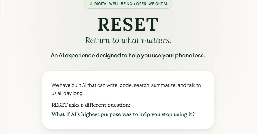 Re:Set: The Open-Source AI Application Designed to Get You Off Your Phone
