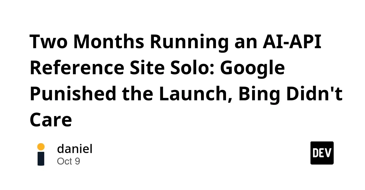The Solo Developer’s SEO Crucible: Two Months of Building an AI-API Reference Site Under the Watch of Google and Bing